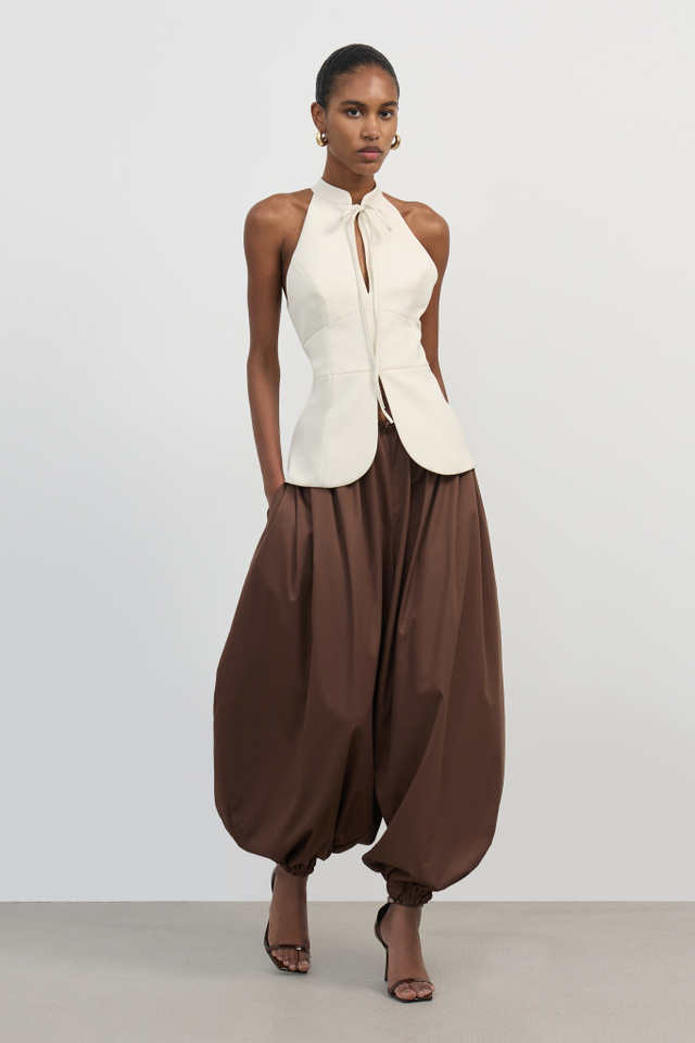 Брюки-баллоны из поплина