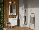 Комплект Aquaton Сканди Doors 55 белый (тумба + раковина Адриана)