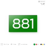 Номер на дверь 881, табличка на дверь для офиса, квартиры, кабинета, аудитории, склада, зеленая 120х70 мм, Айдентика Технолоджи