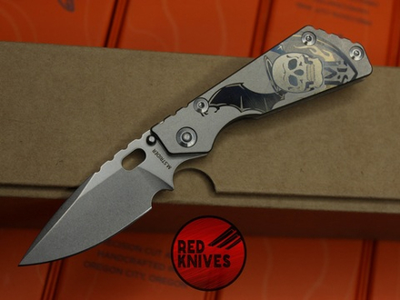 Нож Strider PT Titanium Skull - гравировка череп