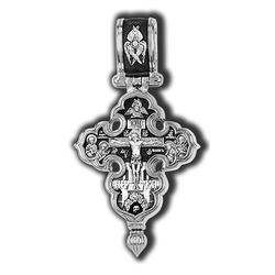 Мощевик с Распятием, Богородицей и святыми. Серебро 925°