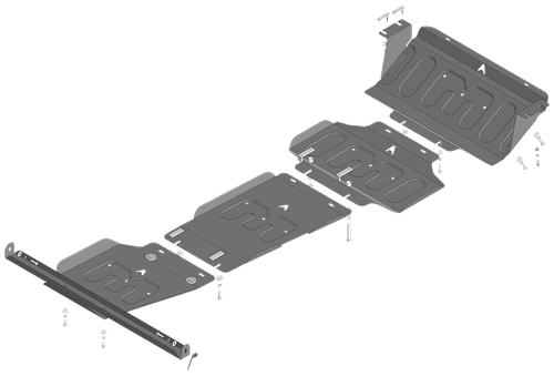 Защита радиатора, картера двигателя, КПП и разд. коробки. 1,5 мм, Сталь. для Dongfeng DF6 2022-н.в., Motodor.58603