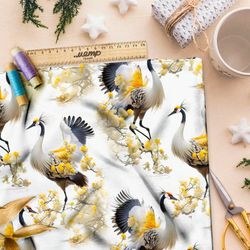 Ткань ниагара японские журавли