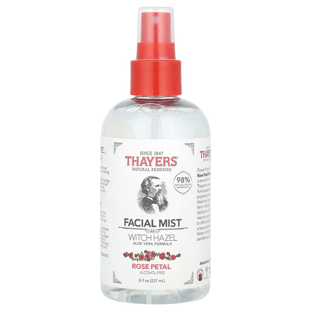 Thayers, Спрей для лица с гамамелисом, без спирта, лепестки роз, 237 мл (8 жидк. унц.)
