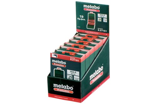 Набор сверл Metabo HSS-R по металлу 19 шт   (27151)