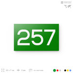 Номер на дверь 257, табличка на дверь для офиса, квартиры, кабинета, аудитории, склада, зеленая 120х70 мм, Айдентика Технолоджи