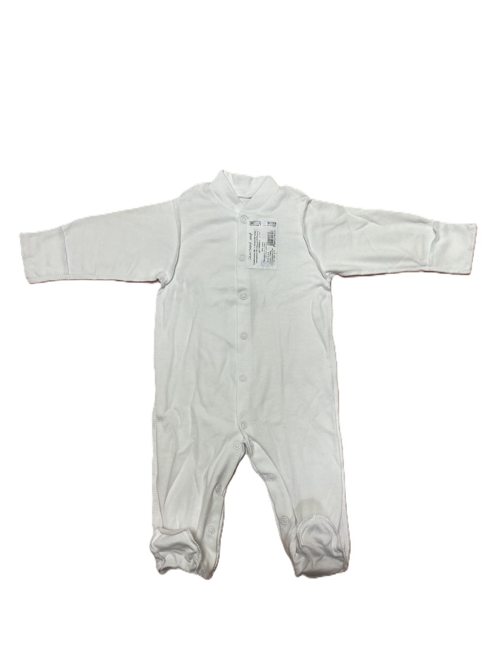 Комбинезон №1 с закрытой ножкой на кнопках из интерлока (100% хлопок) с антицарапками и швами наружу на рост 62 см