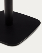 Dina Круглый стол из меламина с ореховой отделкой и черной металлической ножкой Ø 68x70 с