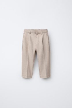 ZARA КОСТЮМНЫЕ БРЮКИ COMFORT, СВЕТЛО-БЕЖЕВЫЙ
