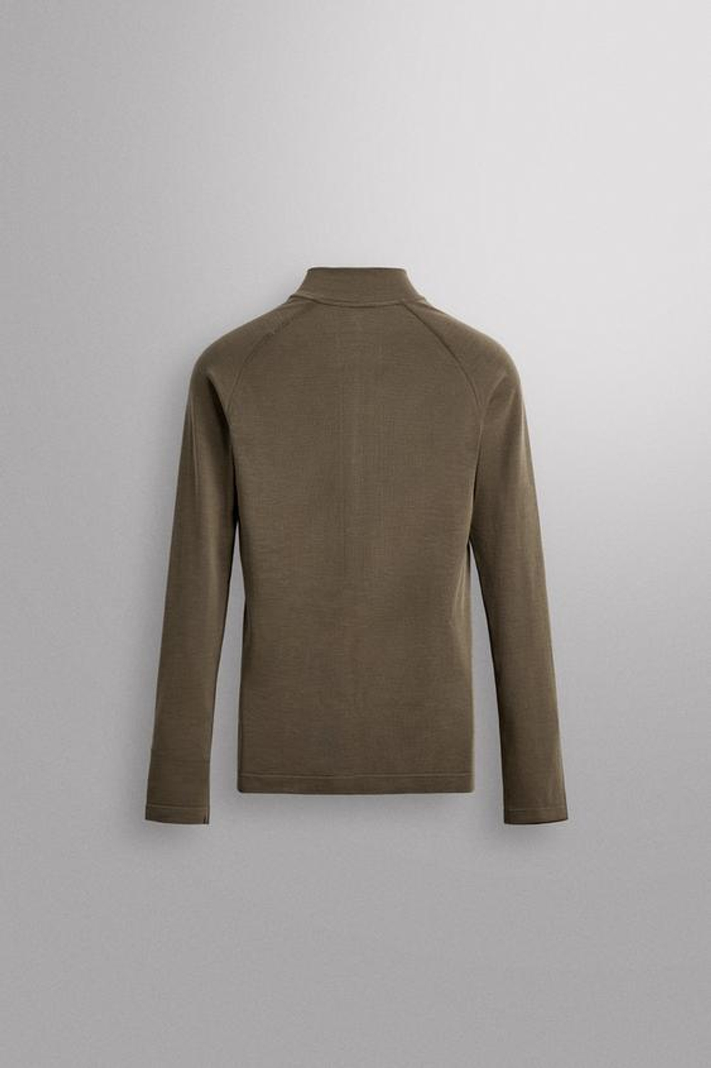 ZARA КОМПРЕССИОННАЯ ФУТБОЛКА ДЛЯ КАТАНИЯ НА ЛЫЖАХ С ВОРОТНИКОМ НА МОЛНИИ, МЯГКИЙ ЗЕЛЕНЫЙ