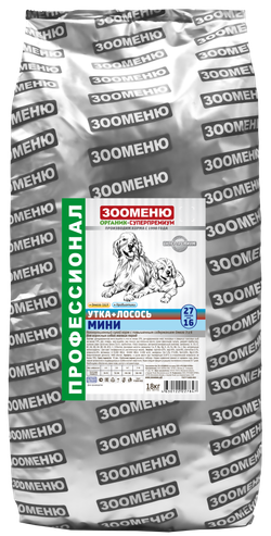 ЗООМЕНЮ МИНИ для собак мелких пород (Утка с лососем) 27/16