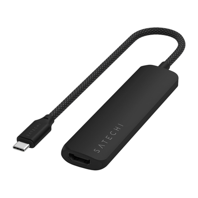 USB-Хаб Satechi Slim Multiport (USB-C) (ST-P4S) Подключение: встроенный кабель USB-C 3.2 Gen 2 с оплёткой. Порты: USB-C (PD 100 Вт), 2 USB-A 3.2 Gen 2, HDMI (до 4K 60 Гц). Есть LED-индикация