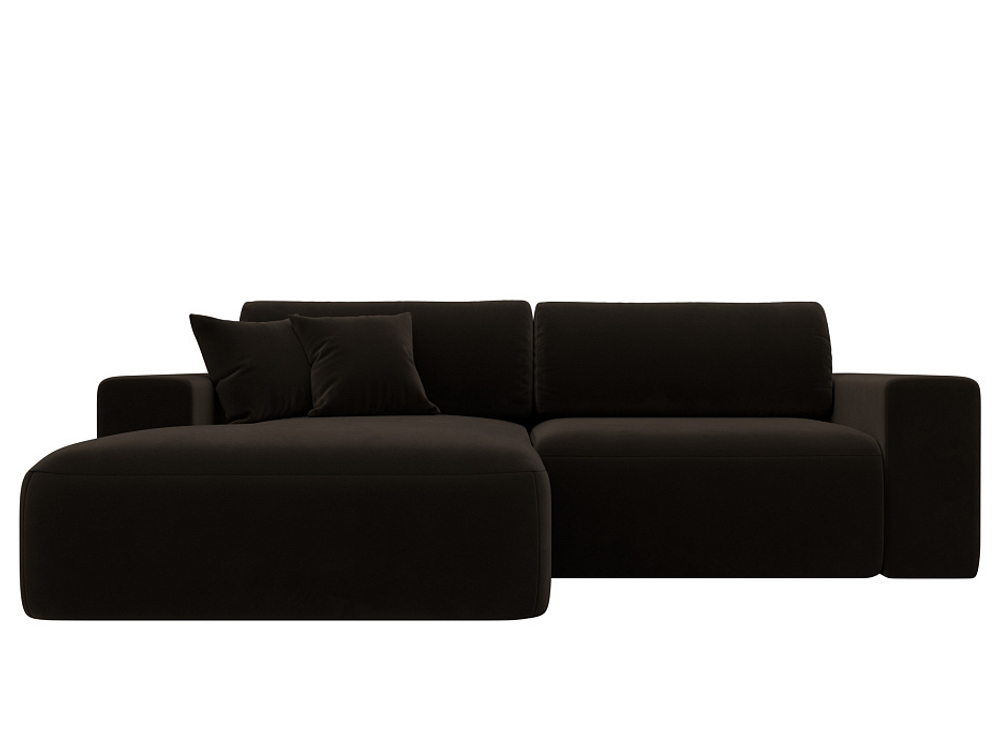 Диван угловой Лига-036 НПБ Классик левый угол МИКРОВЕЛЬВЕТ Коричневый