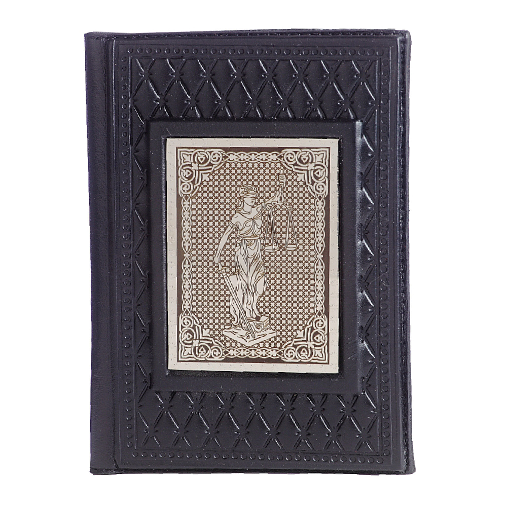 Обложка для паспорта «Фемида-2» с накладкой покрытой никелем