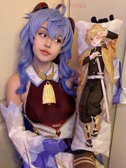 Мини дакимакура Зеницу Агацума из Клинок, рассекающий демонов арт. M0434, 60х20 см