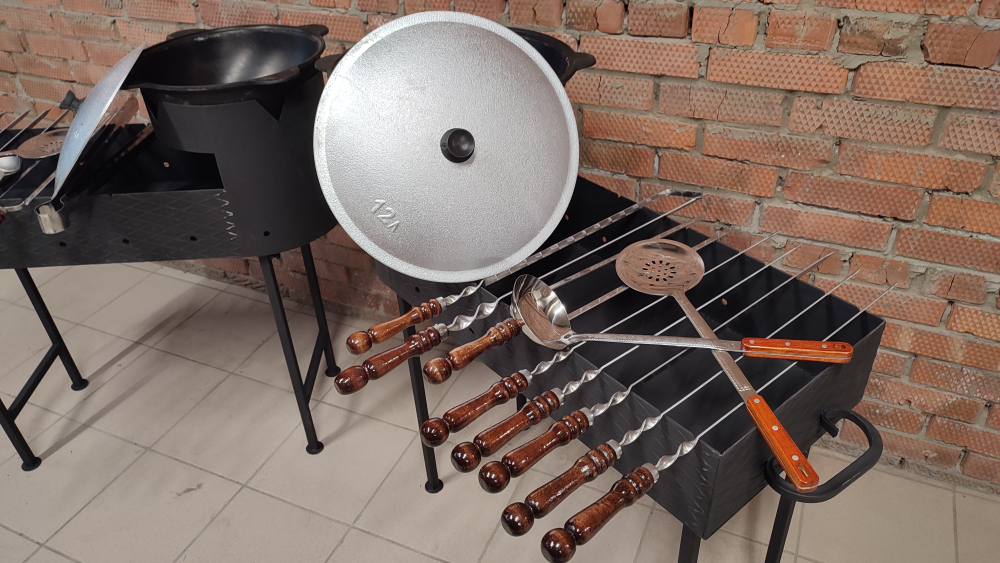 Мангал 3мм с печкой под казан 2 в 1