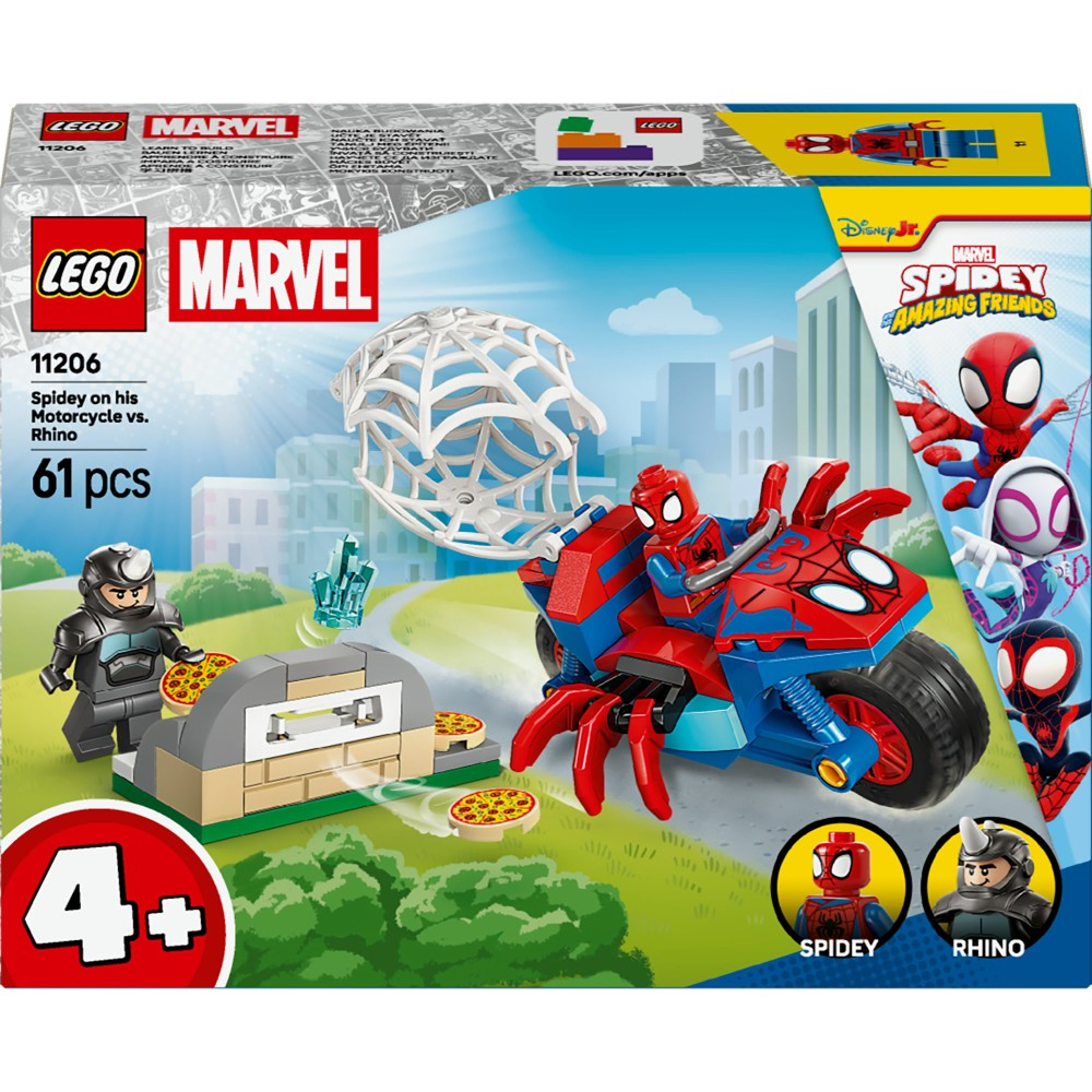 Конструктор LEGO Marvel Spidey 11206 Человек-паук на мотоцикле против Носорога — фото 2