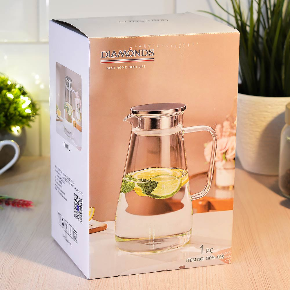 Кувшин 1,8л с крышкой, h20см, d14,5см, GPH-002