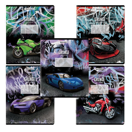 Тетрадь 18 л. BRAUBERG клетка, обложка картон, "SPORTS CAR"