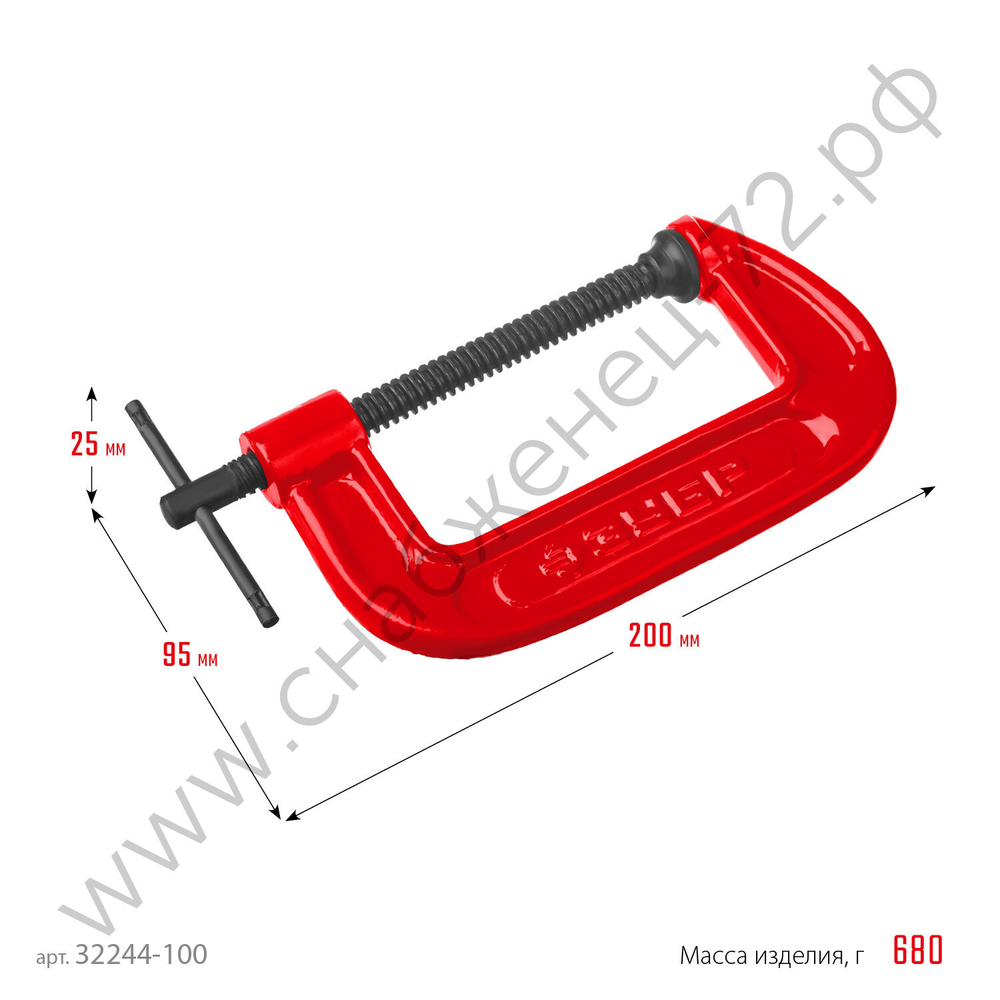 ЗУБР МСС-100 100 мм, Чугунная струбцина G (32244-100)