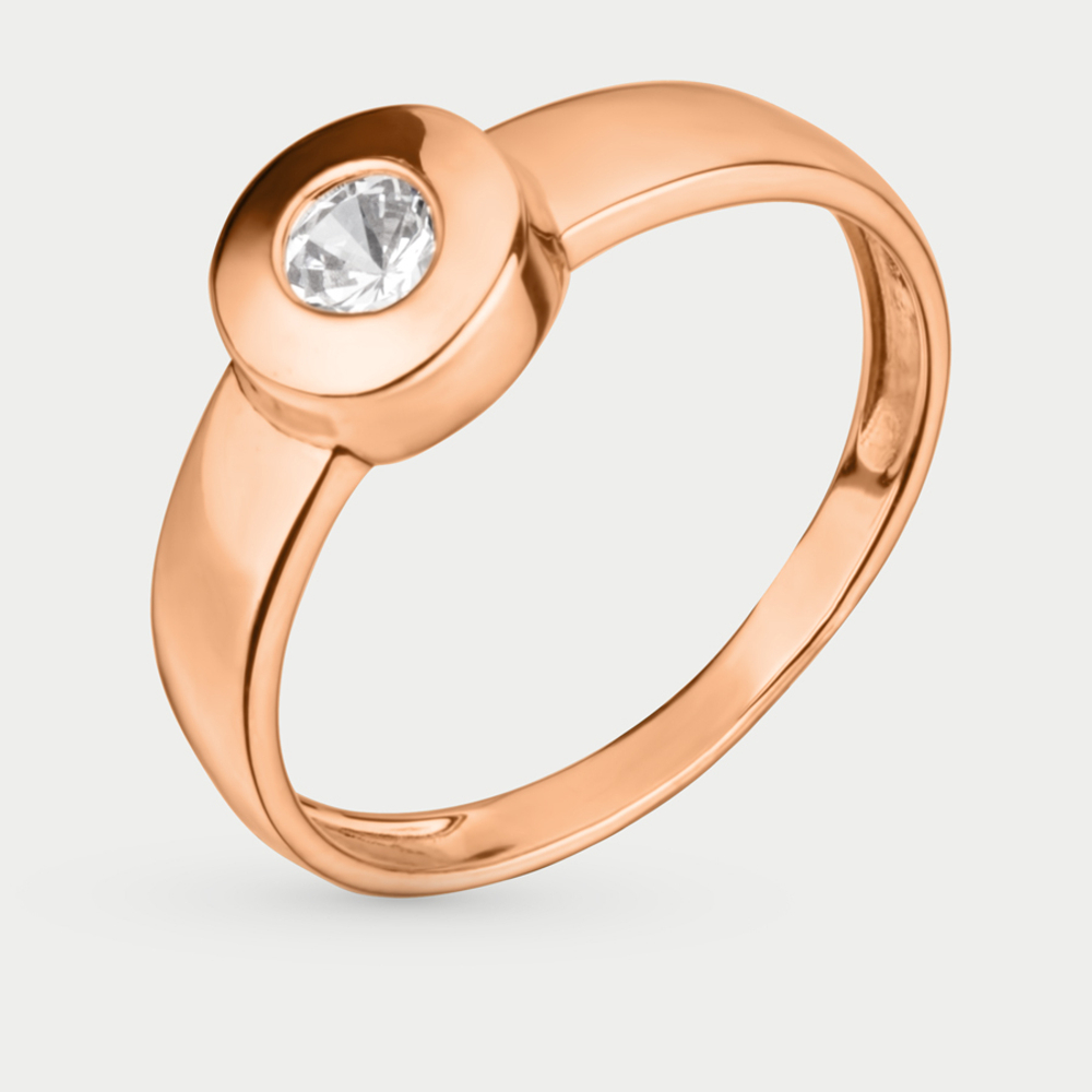 Кольцо женское из красного золота 585 пробы с фианитами (арт. К-7726)