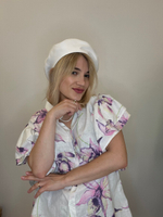 Берет джинса белый