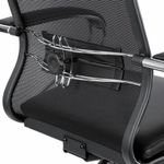 Кресло офисное МЕТТА "ErgoLife" Comfort, хром, сиденье мягкое, ткань-сетка/экокожа, черное