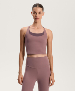 Oysho Спортивный топ без рукавов Comfortlux overlay, розовый/лиловый