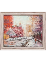 Картина маслом "Зимняя Москва" Еникеев