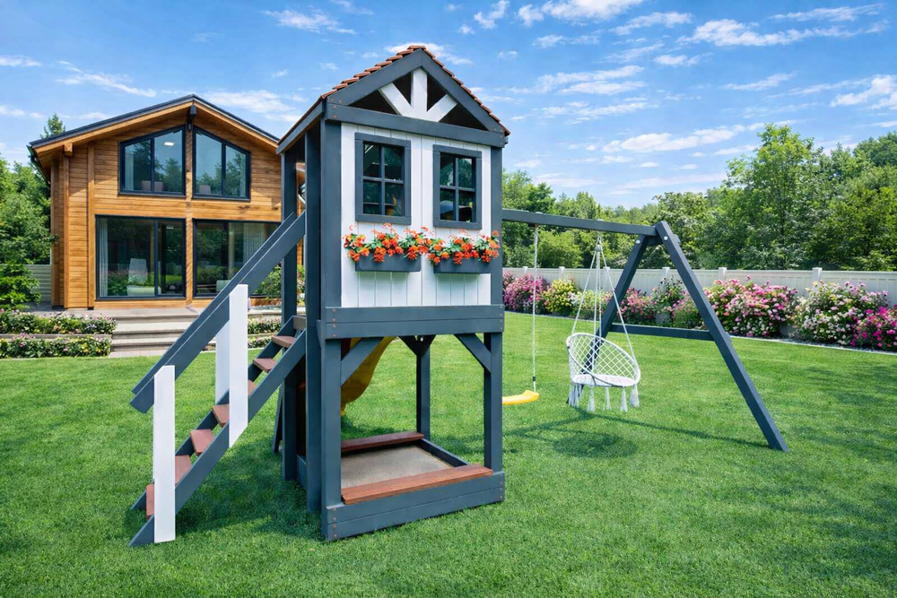 Детский домик с качелями "Прованс" моедель-3