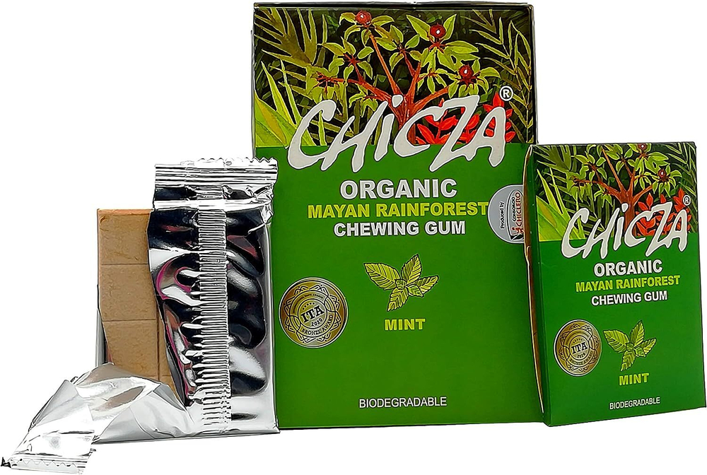 CHICZA ORGANIC Жевательная резинка органическая биоразлагаемая со вкусом мексиканской мяты 10 Х 30г