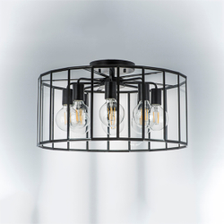 798287 Люстра GENNI 8х40W E27 ЧЕРНЫЙ МАТОВЫЙ/ПРОЗРАЧНЫЙ