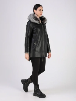 Дубленка зимняя натуральная с капюшоном