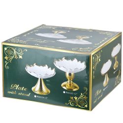 Блюдо на ножке " " 30х30х26см (фарфор) (подарочная упаковка)