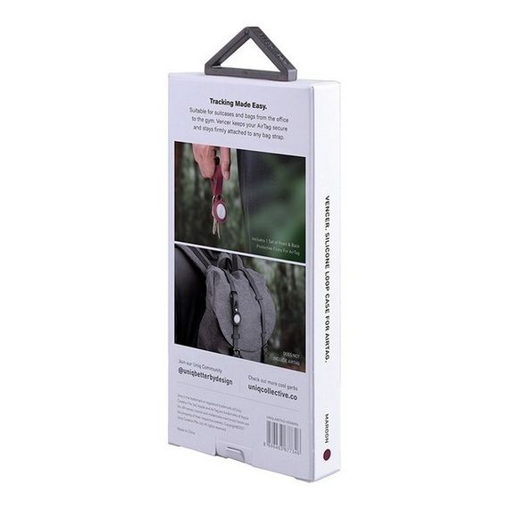 Чехол Uniq Vencer Silicone для Apple AirTag Бордовый (Maroon red) (AIRTAG-VENMRN)