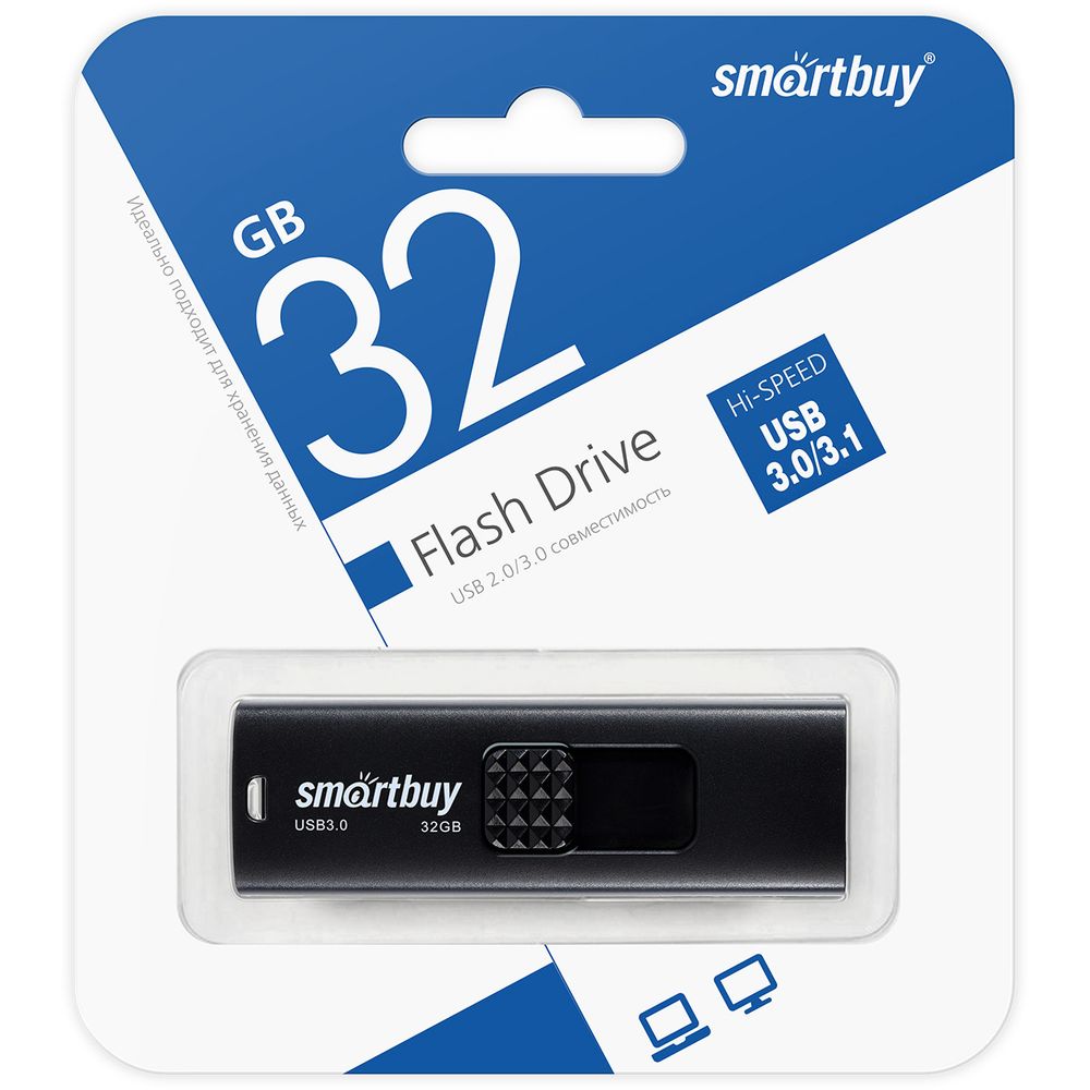 USB 3.0/3.1 карта памяти 32ГБ Smart Buy Fashion (черный)