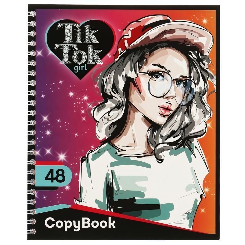 Тетрадь А5 48л. клет. &quot;Tik tok girl&quot; диз. 2, гребень (Умка)