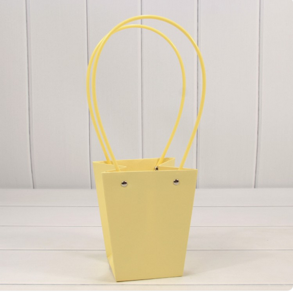Пакет подарочный 15,5х13х9,5 Ваза для цветов (Желтый)