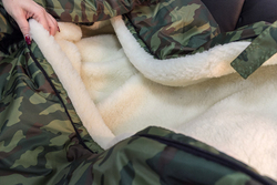 Северный путь Богатырь. Уникальный теплый спальный мешок на меху из натуральной овечьей шерсти (48-68 размер) для настоящих богатырей!