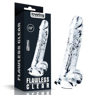Прозрачный фаллоимитатор Flawless Clear Dildo 7.5 - 19 см. (Цвет: прозрачный)