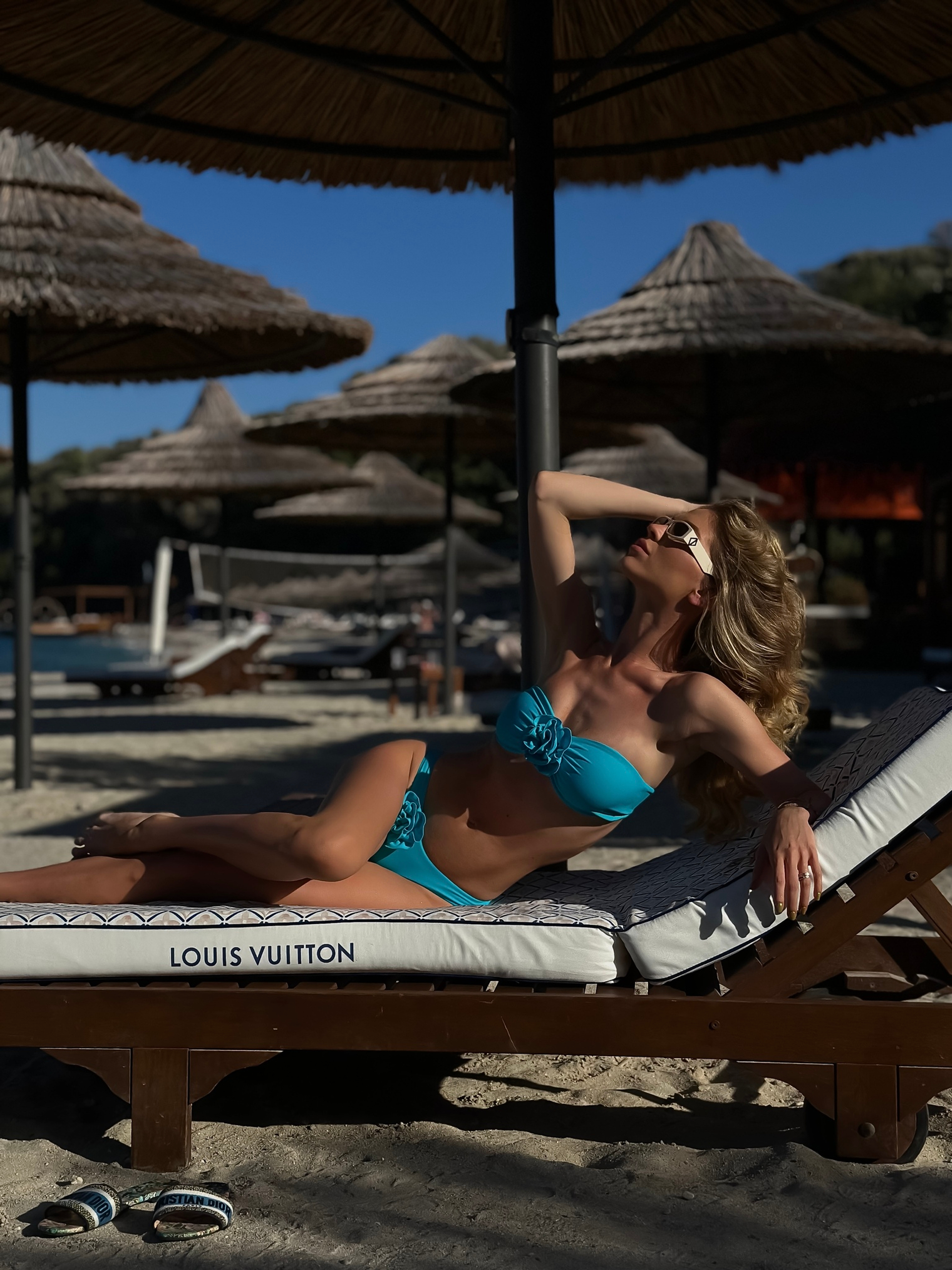 Купальник Флауэр Бандо голубой пошив