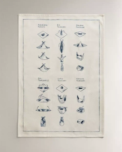 ZARA HOME КУХОННОЕ ПОЛОТЕНЦЕ С ПРИНТОМ (НАБОР ИЗ 2 ШТ.), БЕЛЫЙ