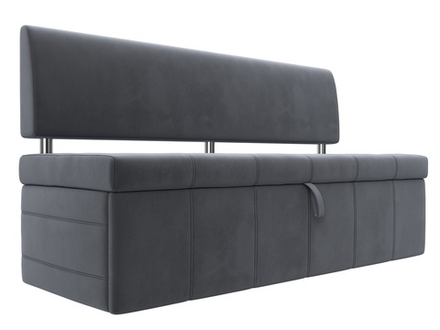 Диван кухонный прямой Стоун, Серый, Велюр, 107241