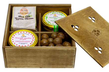 Подарочный набор HoneyForYou "Мед, чай, макадамия"