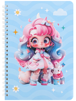 Блокнот 15,5*20,5см. 60л. клетка "Девочка" на спирали DV-15937-3 (Darvish)