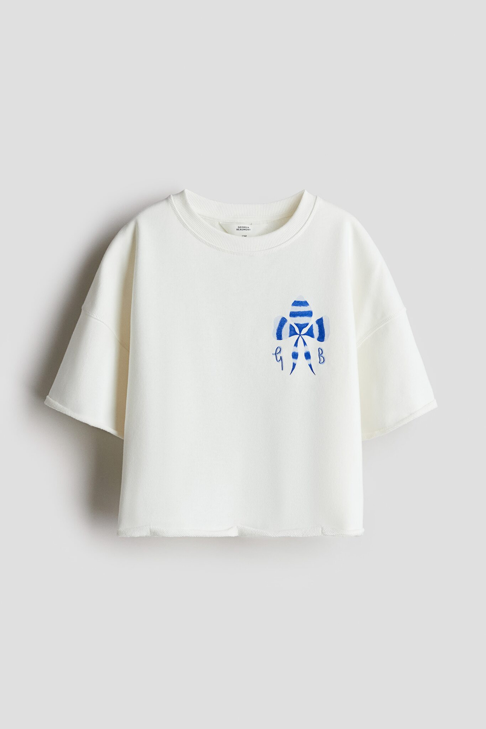 H&M Футболка оверсайз с принтом, белый