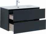 Тумба с раковиной Aquanet Алвита New 303919 90 антрацит