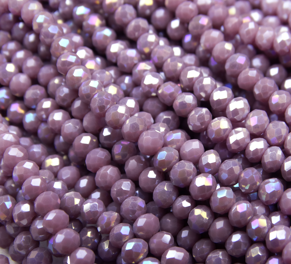 БН023ДС23 Хрустальные бусины "рондель", цвет: светло-фиолетовый AB непр., 2х3 мм, 95-100 шт.