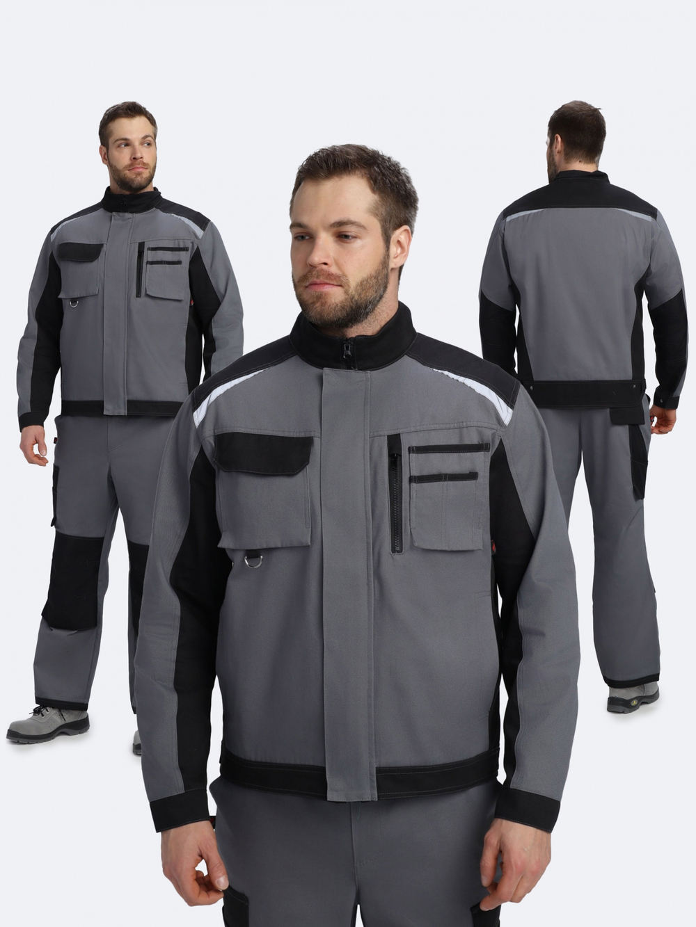 Куртка Милан NEW CH МВО (тк.Смесовая,270), т.серый/черный