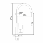 Смеситель для кухни 35к MIXLINE ML35-098 гибкий излив, б/отв, боковая, белый